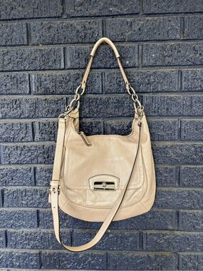 Coach Kristin hobo metallic leather shoulder bag crossbody purse